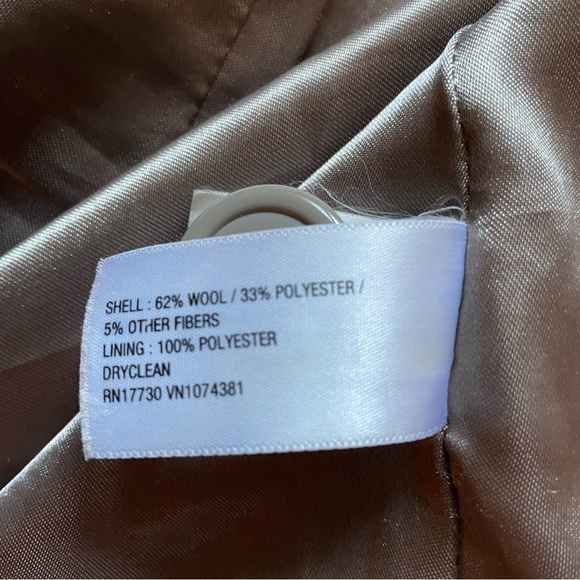 𝅺🎀 Merona Wool Blend Belted Waterfall  Pea-Coat, Beige, Size M - Picture 9 of 10